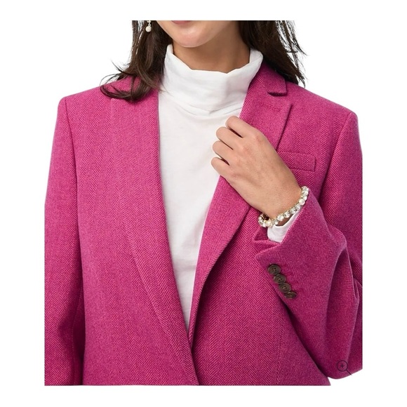 J. Crew Factory Petite relaxed one-button blazer in Magenta Grape NWT - Picture 3 of 6